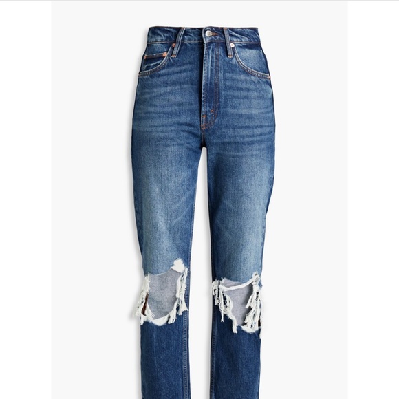 Maje Denim - Maje Blue High Rise Distressed Jeans